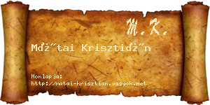 Mátai Krisztián névjegykártya